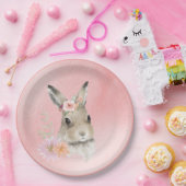 Niedliche Woodland Floral Bunny Watercolor Kinderd Pappteller (Party)