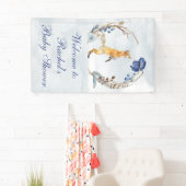 Niedliche Woodland Fox Aquarell Blütendusche Banner (Insitu)