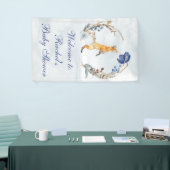 Niedliche Woodland Fox Aquarell Blütendusche Banner (Messeveranstaltung)