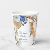 Niedliche Woodland Fox Aquarell Blütendusche Pappbecher (Rückseite)