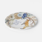 Niedliche Woodland Fox Aquarell Blütendusche Pappteller (Schrägansicht)