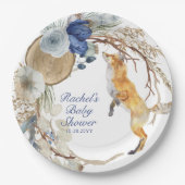 Niedliche Woodland Fox Aquarell Blütendusche Pappteller (Vorderseite)