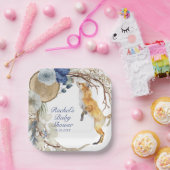 Niedliche Woodland Fox Aquarell Blütendusche Pappteller (Party)