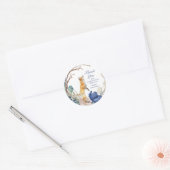 Niedliche Woodland Fox Aquarell Blütendusche Runder Aufkleber (Umschlag)