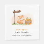 Niedliche Woodland Fox Citrus Orange Farm Baby Dus Serviette (Vorderseite)
