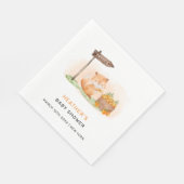 Niedliche Woodland Fox Citrus Orange Farm Baby Dus Serviette (Ecke)