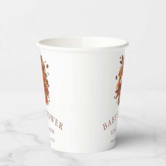 Niedliche Woodland Fox Cub Babydusche Pappbecher (Links)