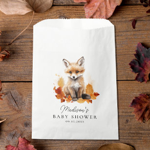 Niedliche Woodland Fox Fall Babydusche Geschenktütchen