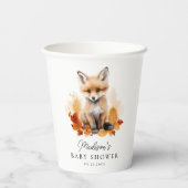 Niedliche Woodland Fox Fall Babydusche Pappbecher (Rückseite)