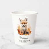 Niedliche Woodland Fox Fall Babydusche Pappbecher (Vorderseite)