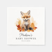 Niedliche Woodland Fox Fall Babydusche Serviette (Vorderseite)