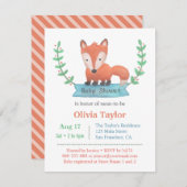 Niedliche Woodland Fox Kinderdusche Einladungen (Vorne/Hinten)