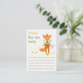 Niedliche Woodland Fun Fox Bücher für Babydusche Begleitkarte (Stehend Vorderseite)