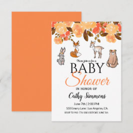 Niedliche Woodland-Kleintiere | Babydusche Einladung