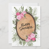 Niedliche Woodland Owls Kinderdusche Einladung (Rückseite)