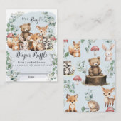 Niedliche Woodland Tiere Grüne Kinderdusche Begleitkarte (Vorne/Hinten)