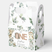 Niedliche Woodland Tiere Grüne Kinderdusche Geschenkschachtel (Geöffnet)