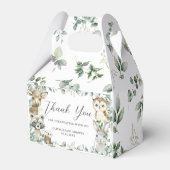 Niedliche Woodland Tiere Grüne Kinderdusche Geschenkschachtel (Rückseite)