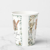 Niedliche Woodland Tiere Grüne Kinderdusche Pappbecher (Rechts)