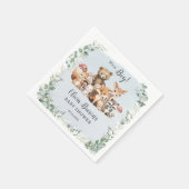 Niedliche Woodland Tiere Grüne Kinderdusche Serviette (Ecke)