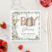 Niedliche Woodland Tiere Grüne Kinderdusche Serviette (Beispiel)