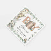 Niedliche Woodland Tiere Grüne Kinderdusche Serviette (Ecke)