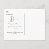 Niedliche Woodland Ultrasound Babydusche Einladungspostkarte (Rückseite)