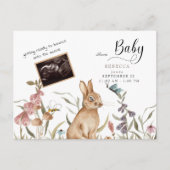 Niedliche Woodland Ultrasound Babydusche Einladungspostkarte (Vorderseite)