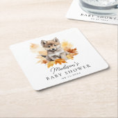 Niedliche Woodland Wolf Fall Babydusche Rechteckiger Pappuntersetzer (angewinkelt)