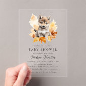 Niedliche Woodland Wolf Pup Fall Babydusche Acryleinladungen (Insitu (Handheld))