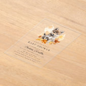 Niedliche Woodland Wolf Pup Fall Babydusche Acryleinladungen (Ablage )