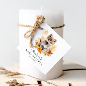 Niedliche Woodland Wolf Pup Fall Babydusche Geschenkanhänger