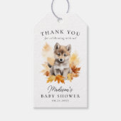 Niedliche Woodland Wolf Pup Fall Babydusche Geschenkanhänger (Vorderseite)