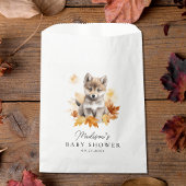 Niedliche Woodland Wolf Pup Fall Babydusche Geschenktütchen