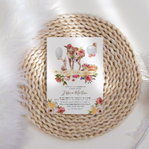 Niedliche Woodlandtiere Bloral Virtual Baby Dusche Einladung