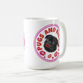 Niedliche Wordplay-Mops und Küsse Kaffeetasse (VorderseiteRechts)