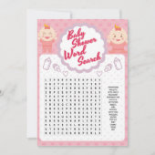 niedliche Wortsuche Einladung (Vorderseite)