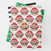 Niedliche Wrackpapier für Weihnachtsaffen Geschenkpapier Set (Beispiel)