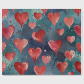 Niedliche Wrapping Paper Hearts Geschenkpapier (Flach)