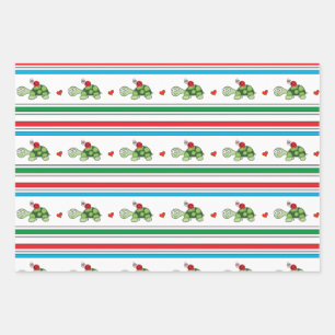 Niedliche Wrapping Paper Sheets für Schildkröten u Geschenkpapier Set