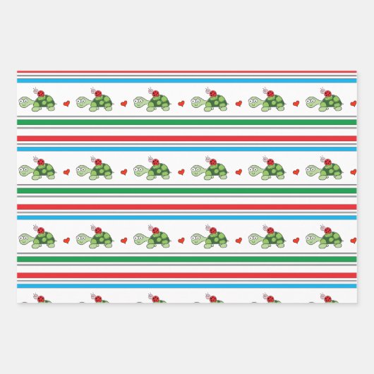 Niedliche Wrapping Paper Sheets für Schildkröten u Geschenkpapier Set (Vorderseite)