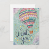 Niedliche Wünsche Heißluftballon Dankeskarte (Vorne/Hinten)