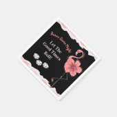 Niedliche Würfel Gute TImes Roll Pink Flamingo Bun Serviette (Ecke)