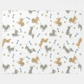 Niedliche Wurst Hunde Dackel Fleecedecke (Vorderseite (Horizontal))