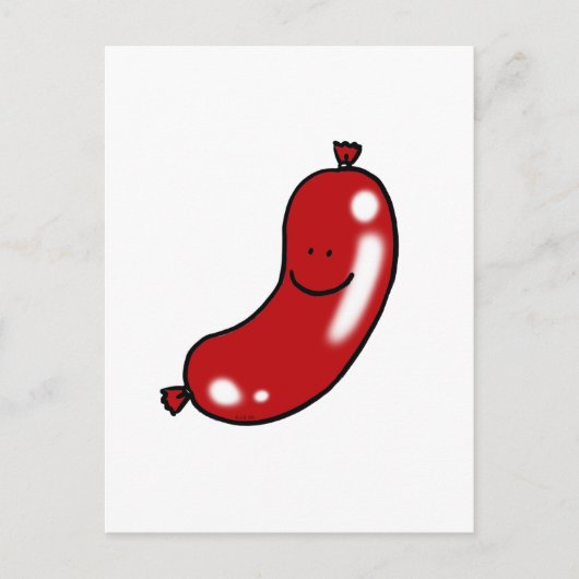 Niedliche Wurst Postkarte (Vorderseite)
