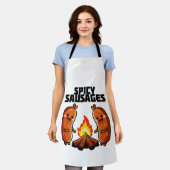 Niedliche Würstchen am Feuer - Gewürzwurst Schürze (Getragen)