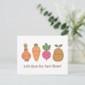 Niedliche Wurzeln für andere Gemüse positive Puppe Postkarte (Stehend Vorderseite)