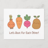 Niedliche Wurzeln für andere Gemüse positive Puppe Postkarte (Vorderseite)