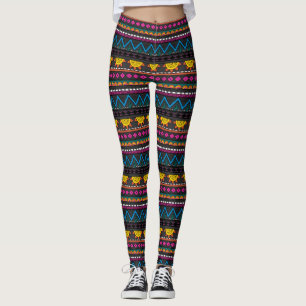 Niedliche Wüsten-Südwestdruck-Leggings, Grau, Leggings