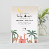 Niedliche Wüstengehobene Camel Palm Trees Kinderdu Einladung (Stehend Vorderseite)